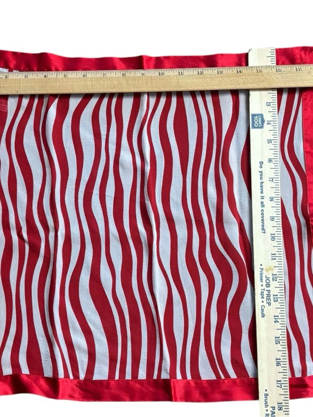 Nordstrom 100 % Silk Scarf Made Italy  Red / White 18”X18”. - Picture 5 of 5